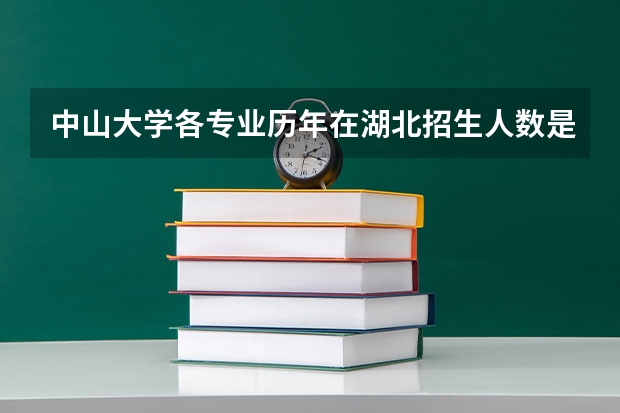 中山大学各专业历年在湖北招生人数是多少