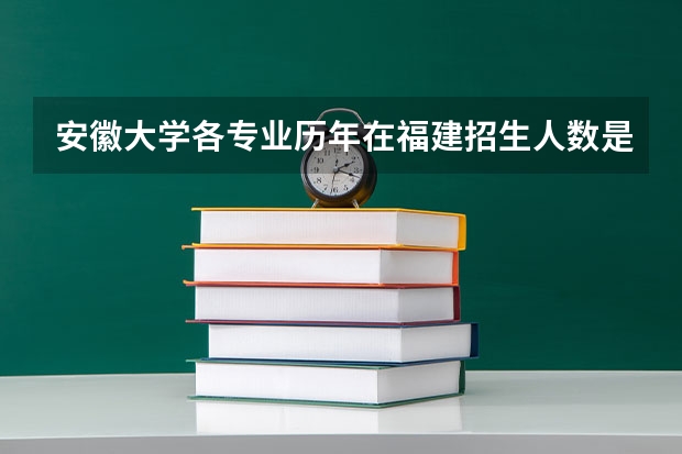 安徽大学各专业历年在福建招生人数是多少