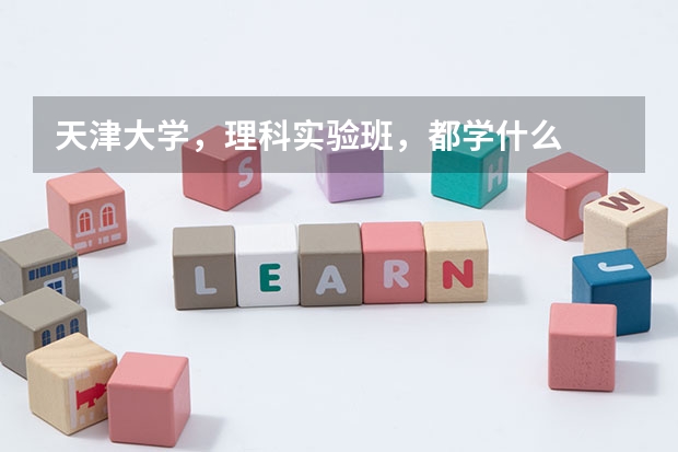天津大学，理科实验班，都学什么