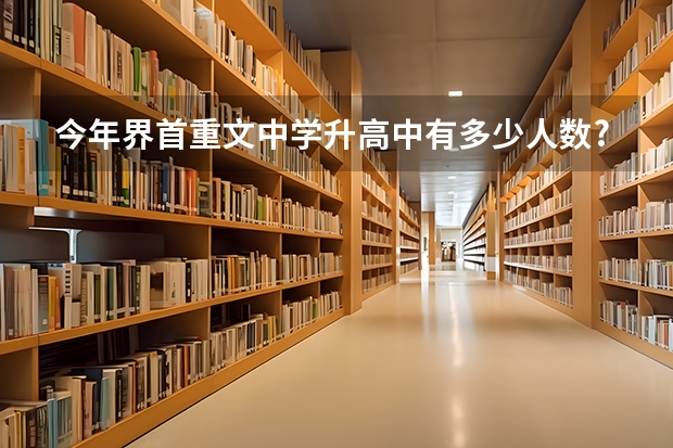 今年界首重文中学升高中有多少人数?