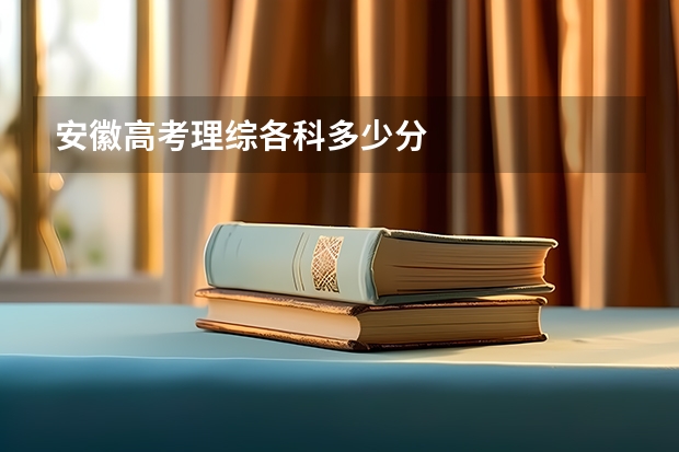 安徽高考理综各科多少分