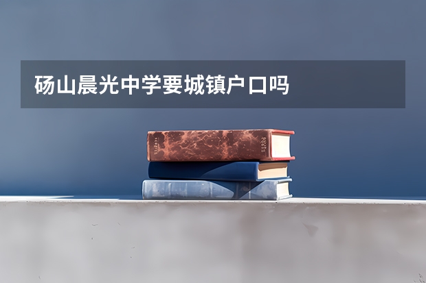 砀山晨光中学要城镇户口吗